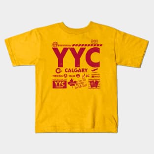 Vintage Calgary YYC Airport Code Travel Day Retro Travel Tag Canada Alt Kids T-Shirt